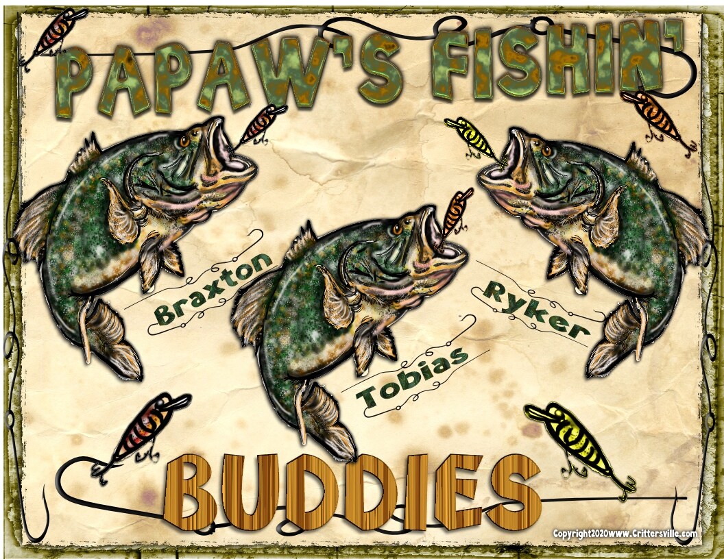 Dad's FISHING BUDDIES PERSONALIZED T SHIRT 4 DAD, PAPA, GRANDPA! KIDS NAMES  ADDED FREE! ALL SIZES, FISHING SHIRT, MENS GIFT SET, FISHI