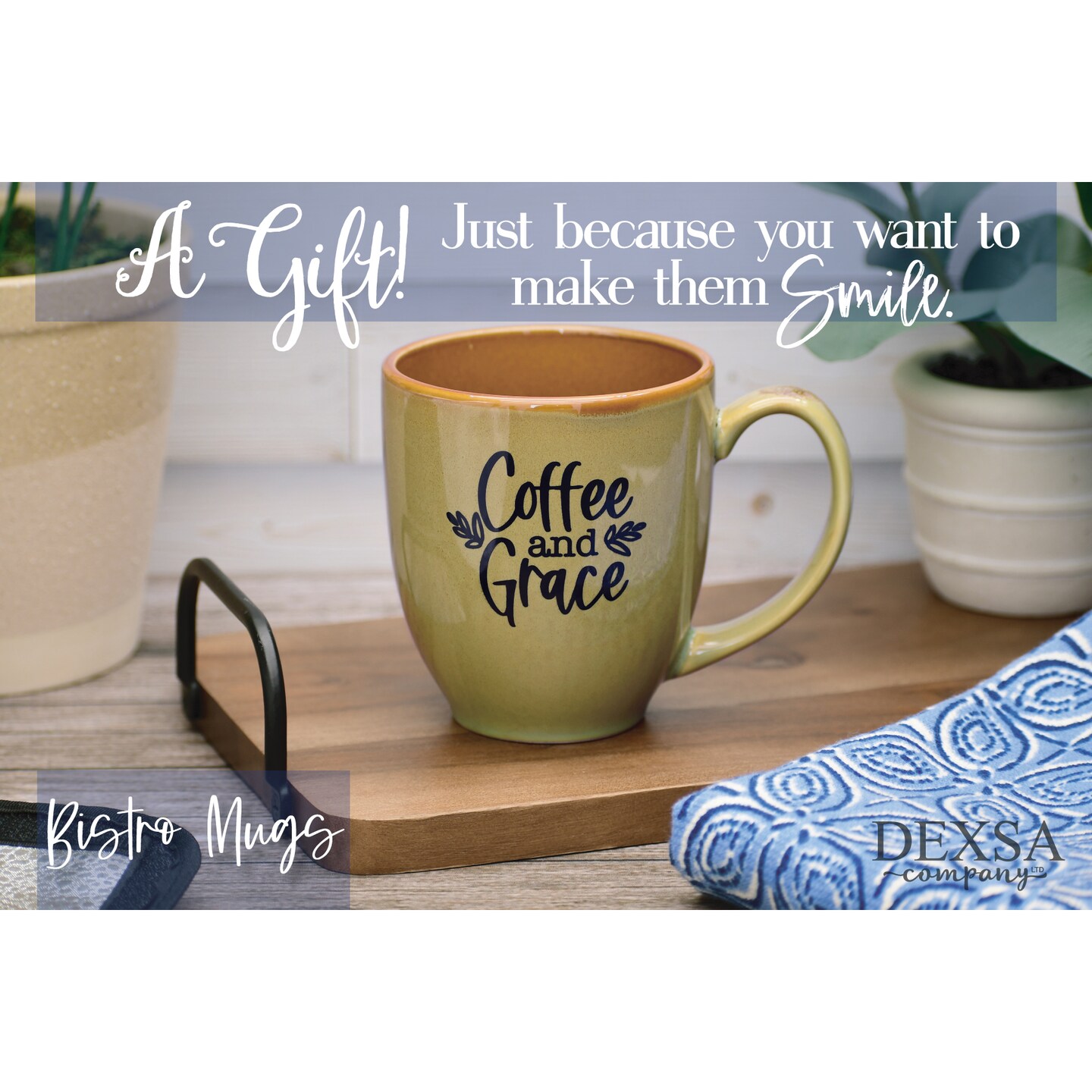 Dexsa Coffee And Grace Designer Mug - Holds 16 Ounces
