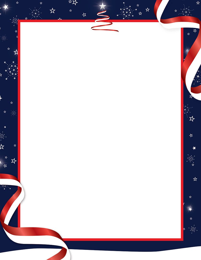 Great Papers! Patriotic Holiday Letterhead for Invitations, Announcements and Messages, Printer Friendly 8.5" x 11", 80PK