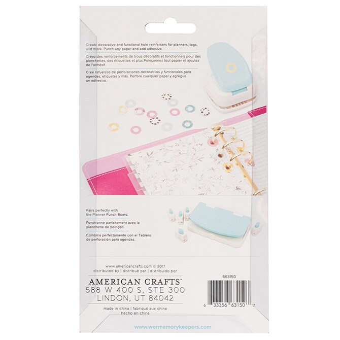 American Crafts We R Memory Keepers REINFORCE HOLE PUNCH TOOL CIRCLE 663150 By American Crafts