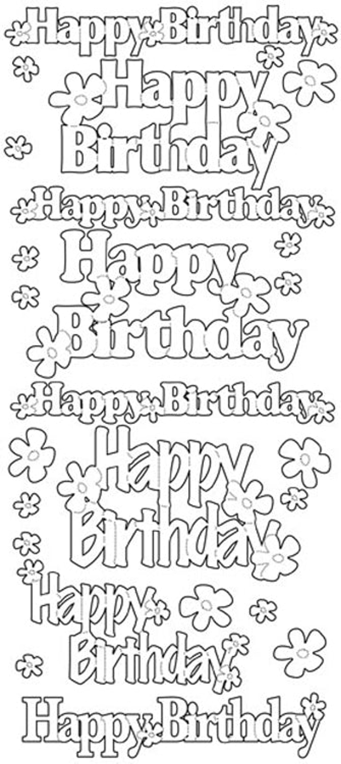 Peel-Offs Stickers Peel-Off Stickers Happy Birthday large - Silver