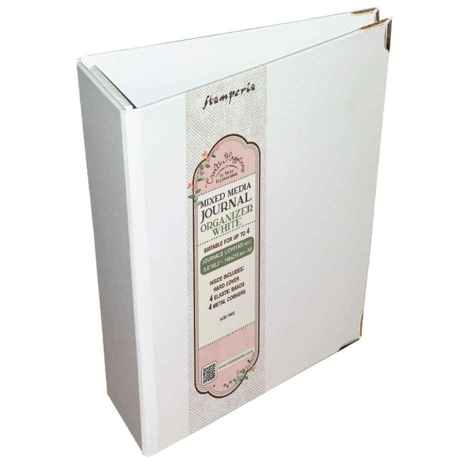 Mixed Media Journal Organizer A5 W/Metal Corners-White