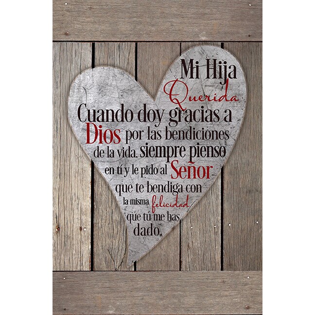 Dexsa Mi Hija Querida - My Daughter - Inspirational Saying in Spanish 6x9 Wood Plaque with Easel and Wall Hanger