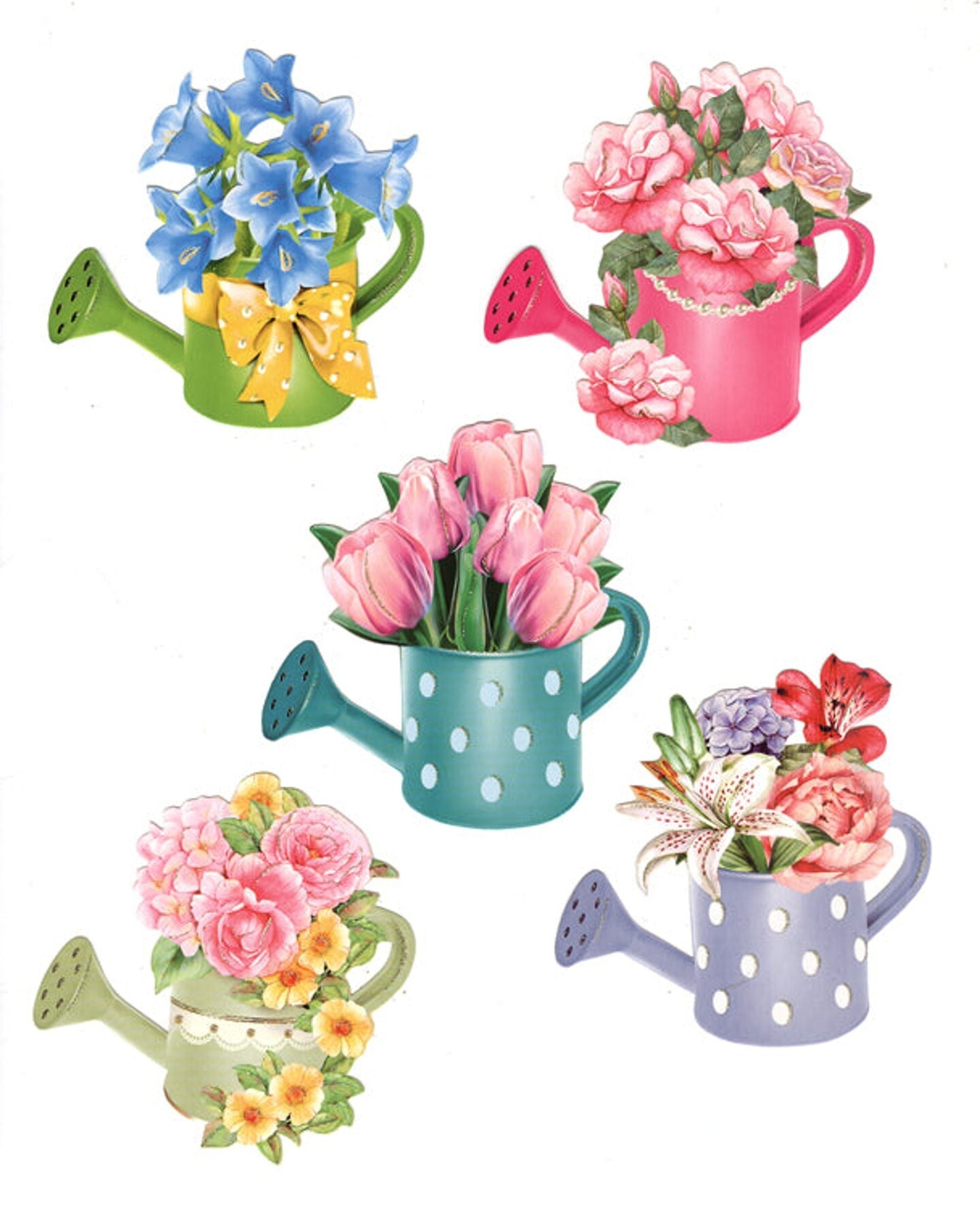 Hearty Crafts Easy 3D - Flowers in Watering Cans