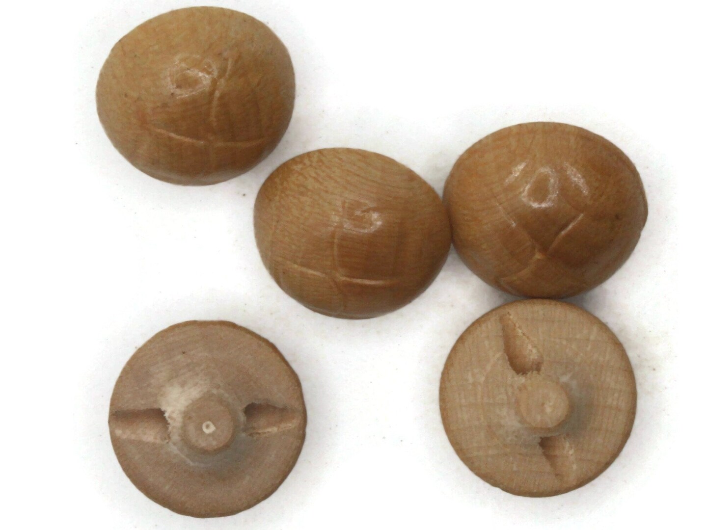 5 15mm Vintage Brown Wooden Basket Weave Pattern Shank Buttons Sewing Notions