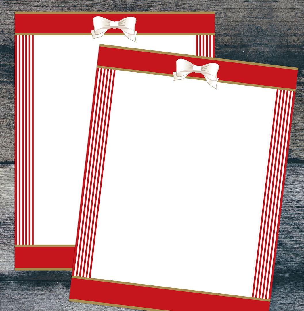 Great Papers! Red Ribbon Holiday Letterhead, Invitations and Announcements, Printer Friendly, 8.5&#x22;x11&#x22;, 50 Pack