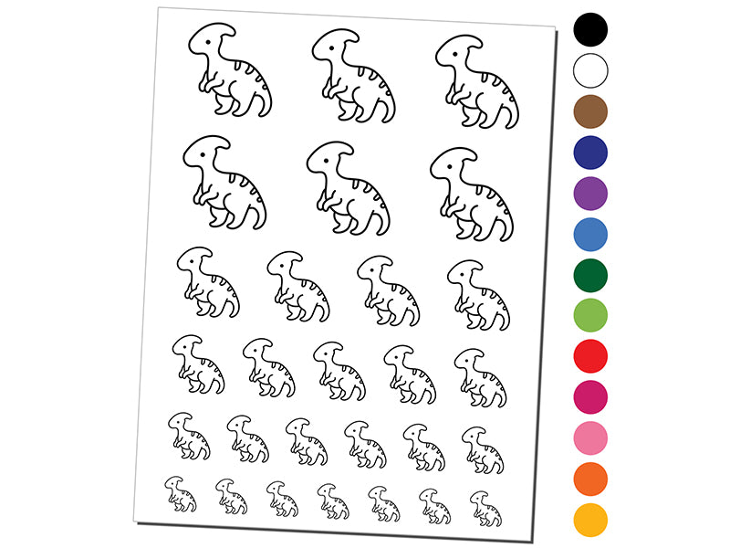 Baby Nursery Parasaurolophus Dinosaur Temporary Tattoo Water Resistant Fake Body Art Set Collection