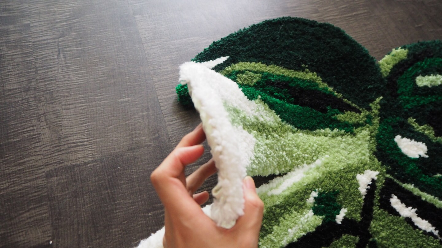 Handmade Monstera Leaf Area Rug, Fall Leaf Home Decor, Room Decor Rug ...