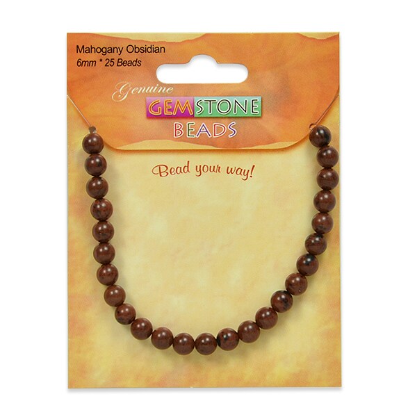 Mahogany Obsidian Natural Gemstone 6mm Beads 25/PK