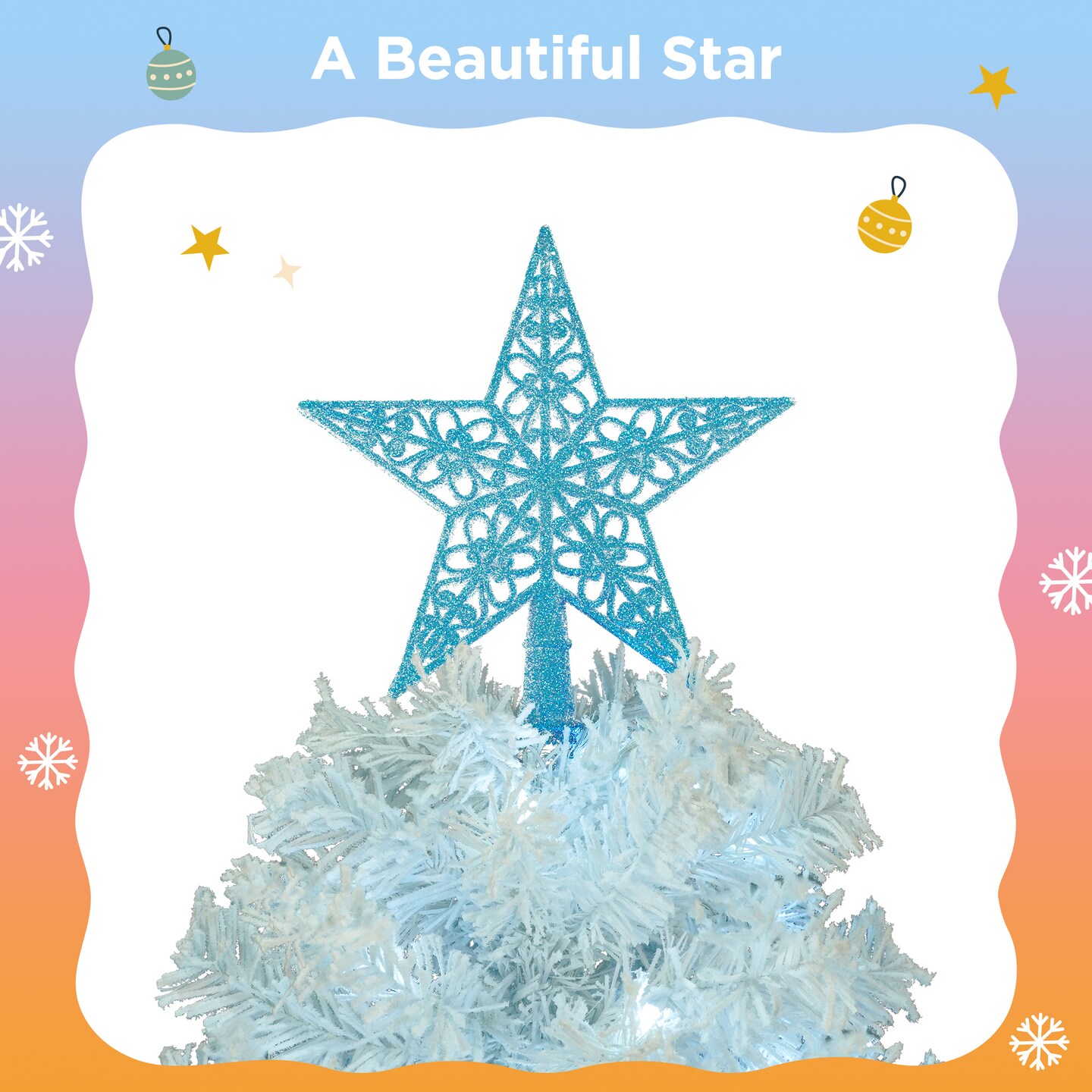 6ft Artificial Christmas Tree with 300 LED Lights and 600 Bendable Branches | Decorated Tree with Tri-Color LED Lights