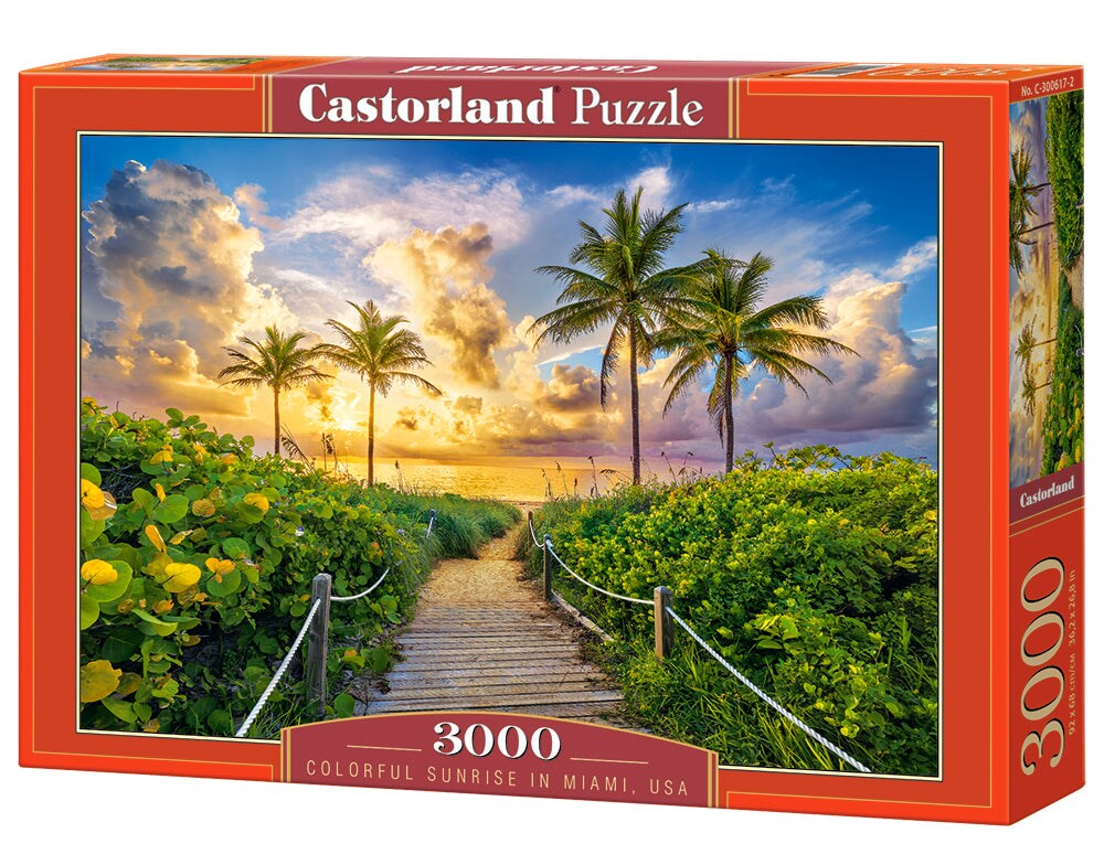 3000 Piece Jigsaw Puzzles, Colorful Sunrise in Miami, USA, Adult Puzzles, Castorland C-300617-2