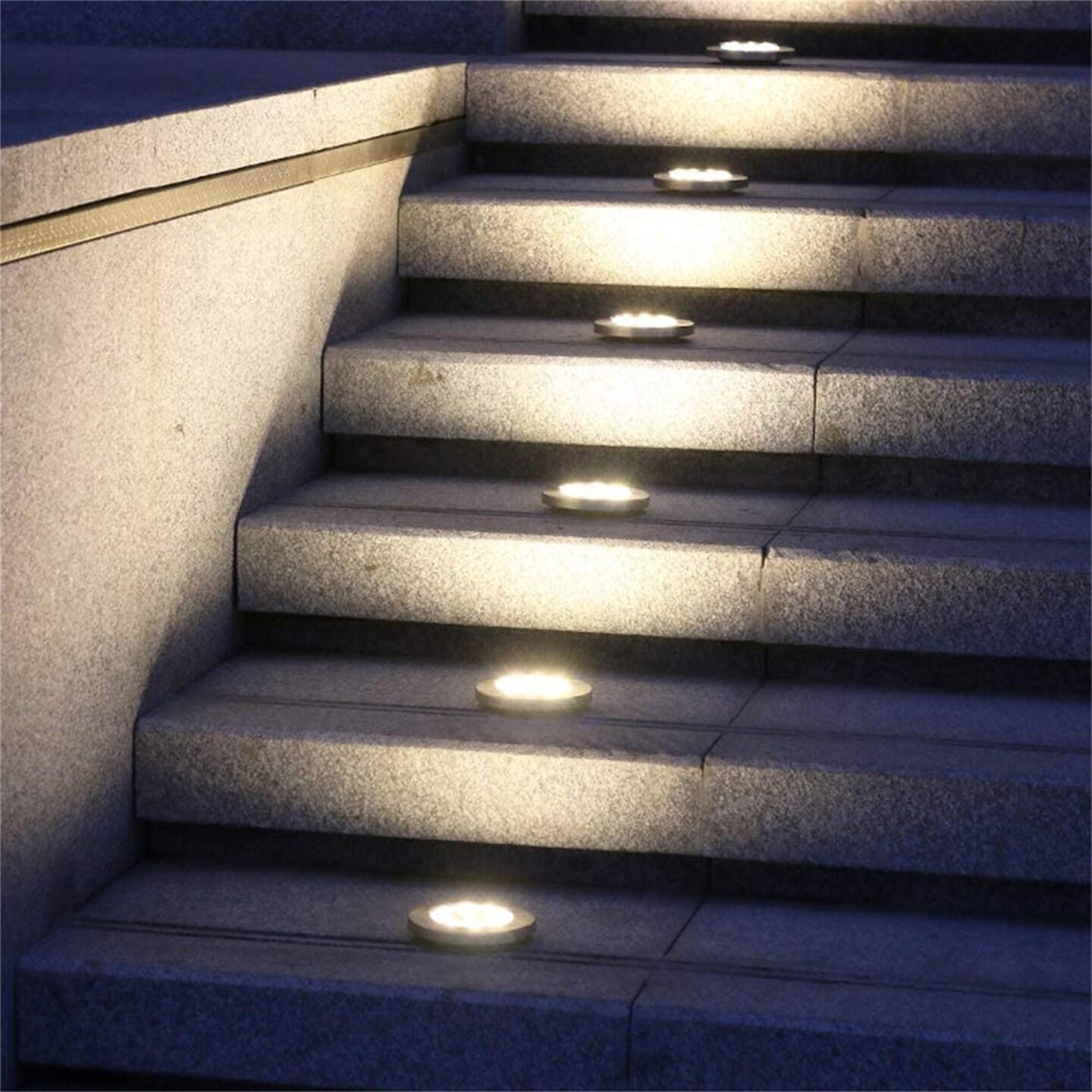 Solar Ground Lights Waterproof in-Ground Disk Lights for Garden Pathway