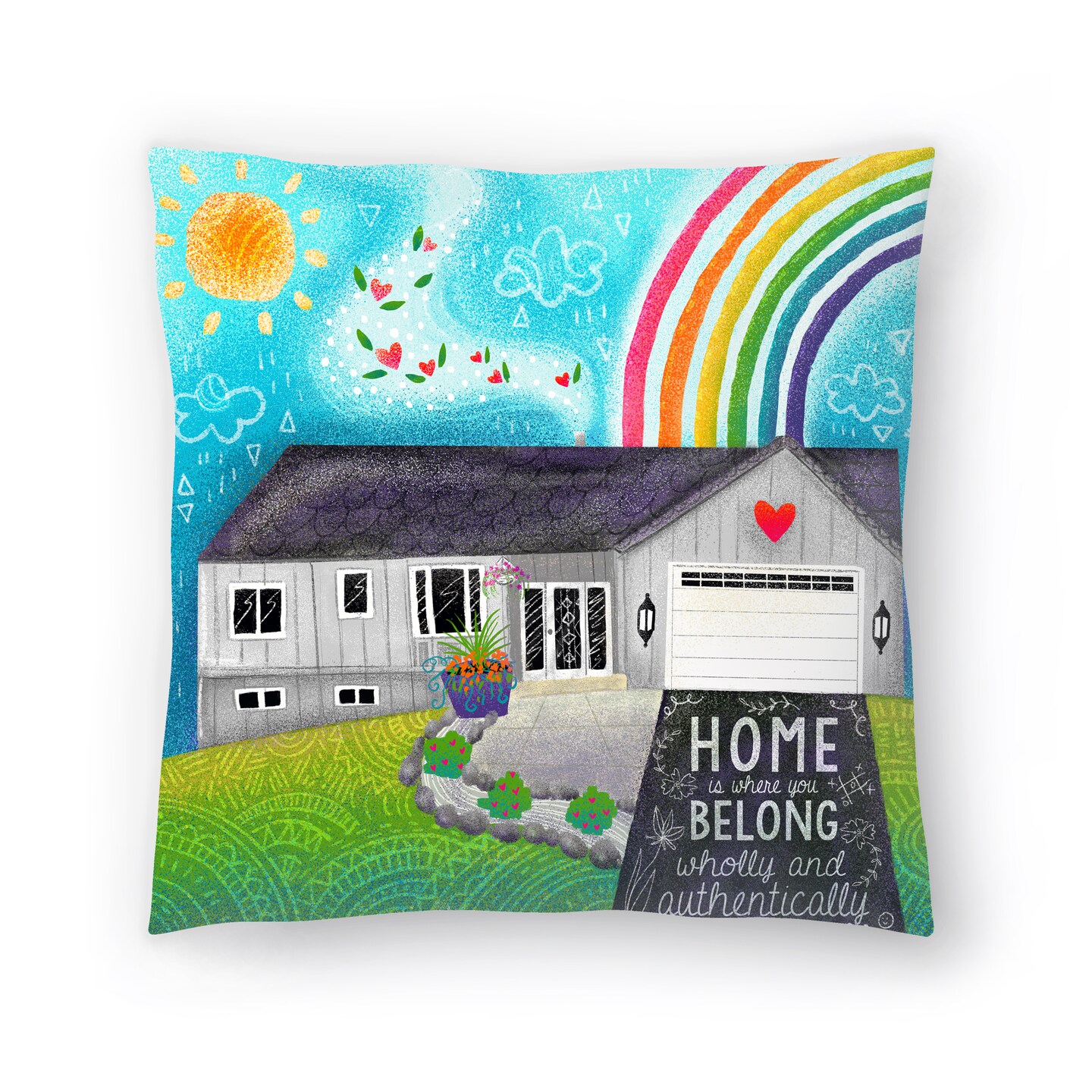 Gray Home by Emiko Rainbow Throw Pillow - Americanflat