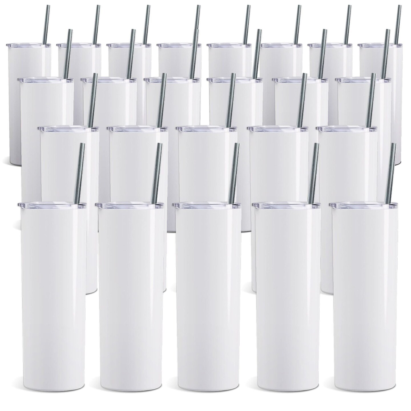 ProSub 20oz Straight Skinny Tumbler Sublimation Blanks Matte White - 30 Pack