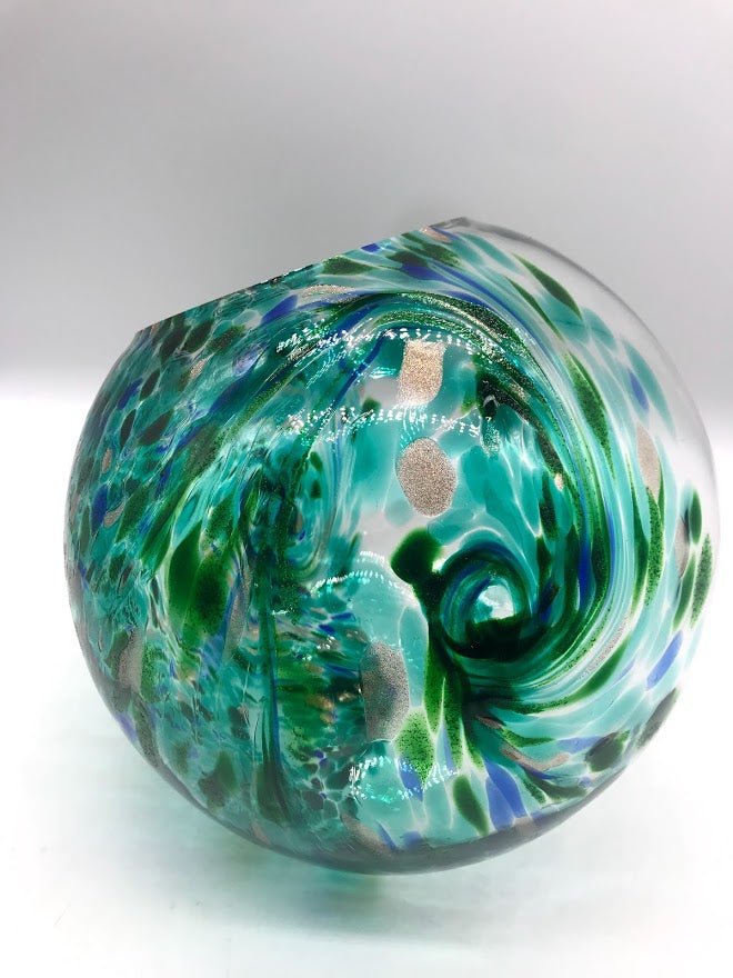 Terrarium - WATER Teal Hand Blown Glass Globe - 10&#x22; or 7&#x22;