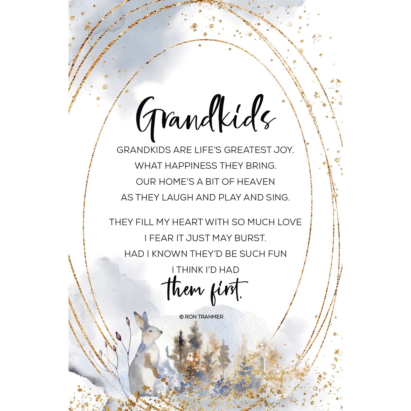 Dexsa Grandkids Wood Plaque with Easel and Hanger 6 inches x 9 inches