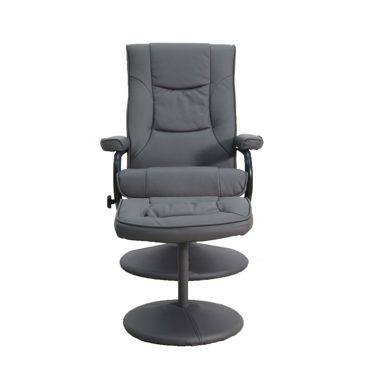 Emma and Oliver Contemporary Multi-Position Recliner &#x26; Ottoman w/ Wrapped Base