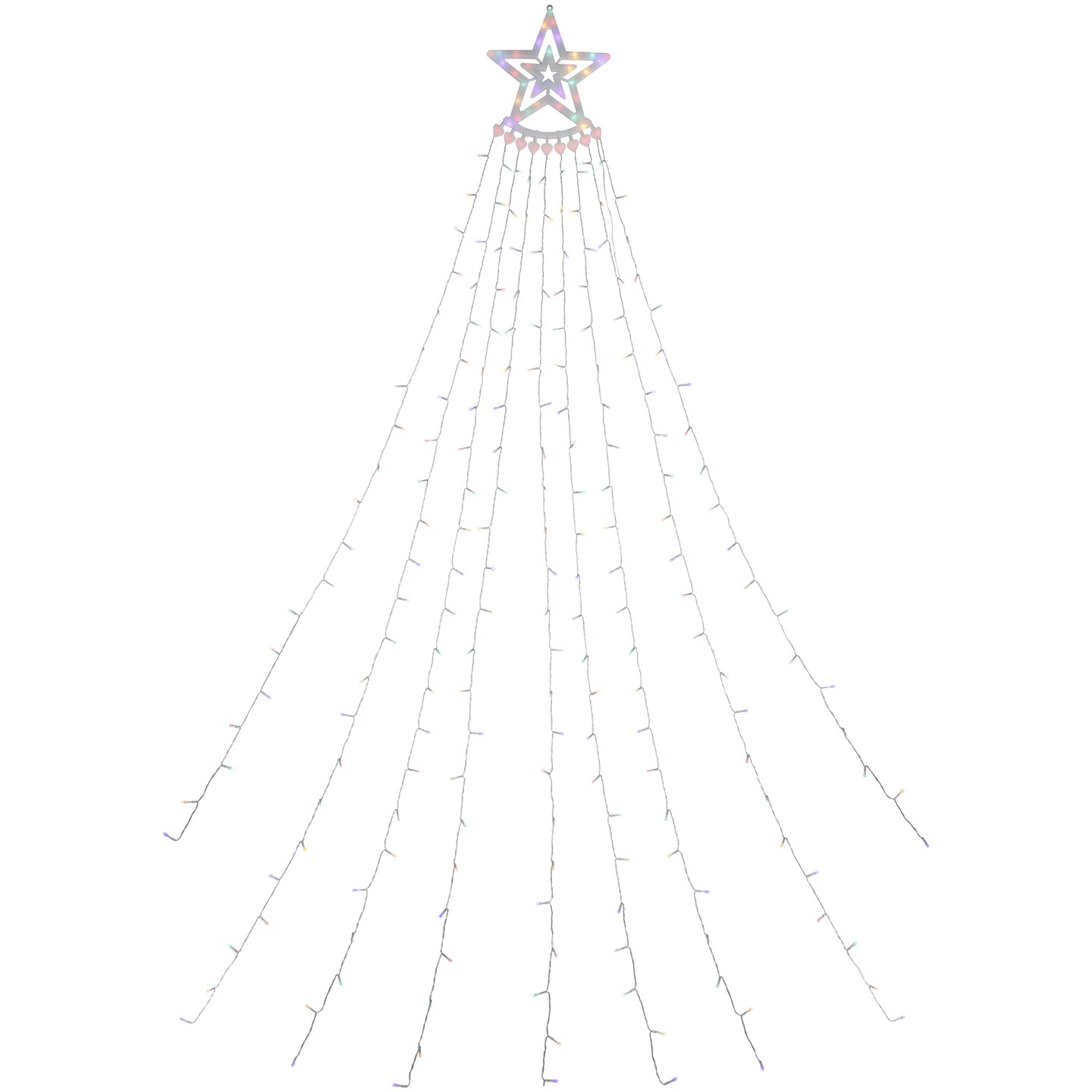 Northlight LED Lighted Waterfall Tree Outdoor Multi-Function Christmas Decoration - 12.5' - Color-Changing Lights