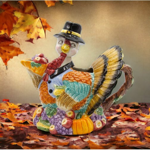 kevinsgiftshoppe Ceramic Thanksgiving Turkey Pitcher Home Decor   Kitchen Decor Fall Decor Thanksgiving Decor
