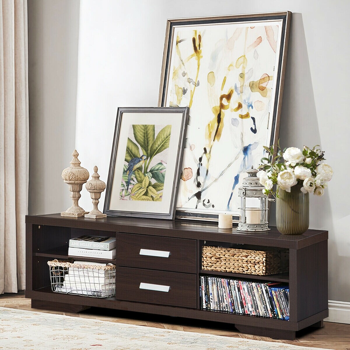 TV Stand Entertainment Center Hold up to 65 Inch TV