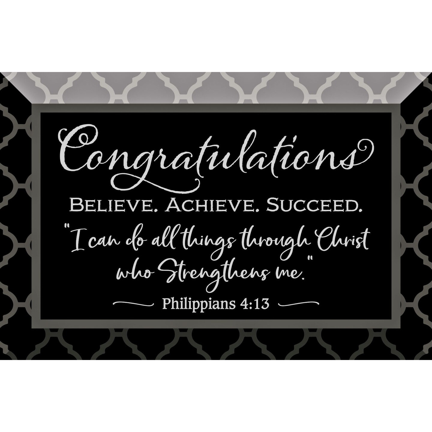 Dexsa Congratulations Glass Plaque with Easel 4 inches x 6 inches