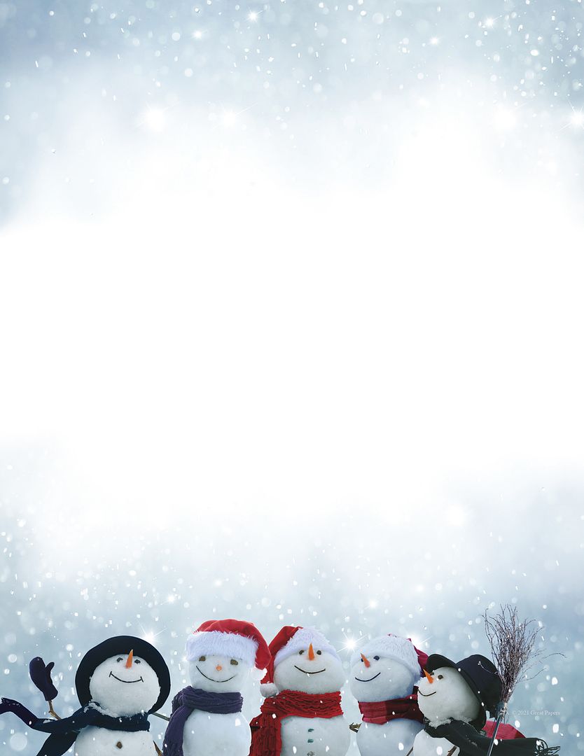 Great Papers! Magical Snowmen Holiday Letterhead, Invitations and Announcements, Printer Friendly, 8.5" x 11", 50PK