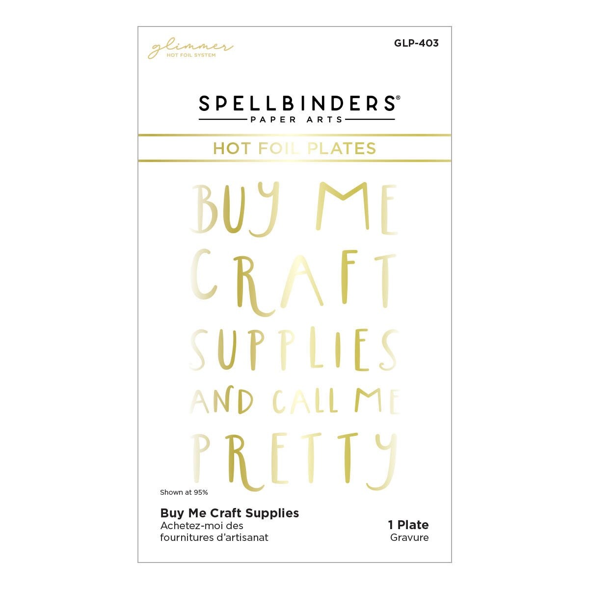 Spellbinders Glimmer Hot Foil Plate From Cardfront Sentiment-Buy Me Craft Supplies