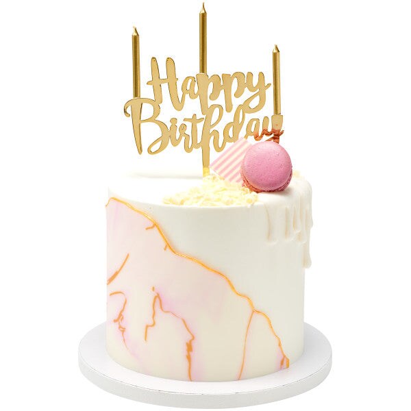 Happy Birthday Plastic Candle Holder Cake Topper, 1ct