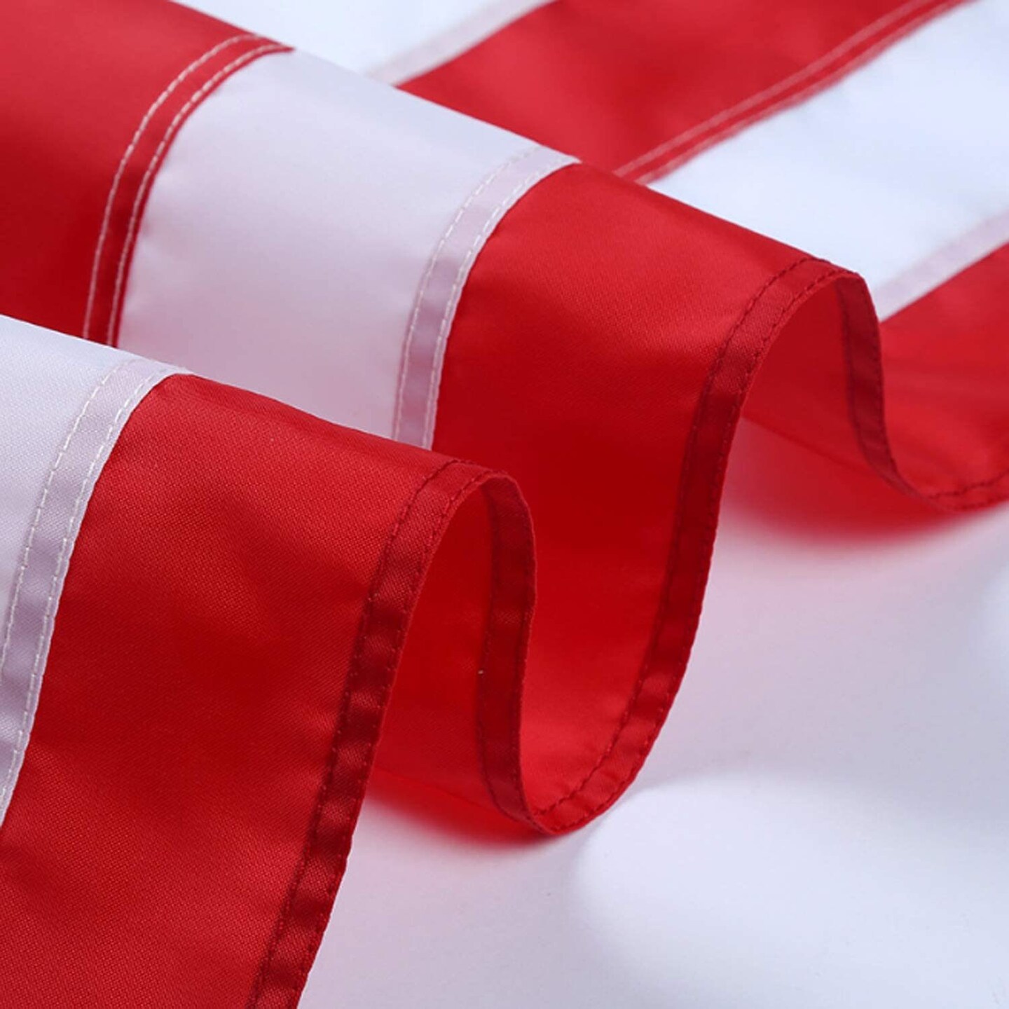 3x5 FT Polyester American Flag with Embroidered Stars, Sewn Stripes, Brass Grommets - Outdoor USA Flags
