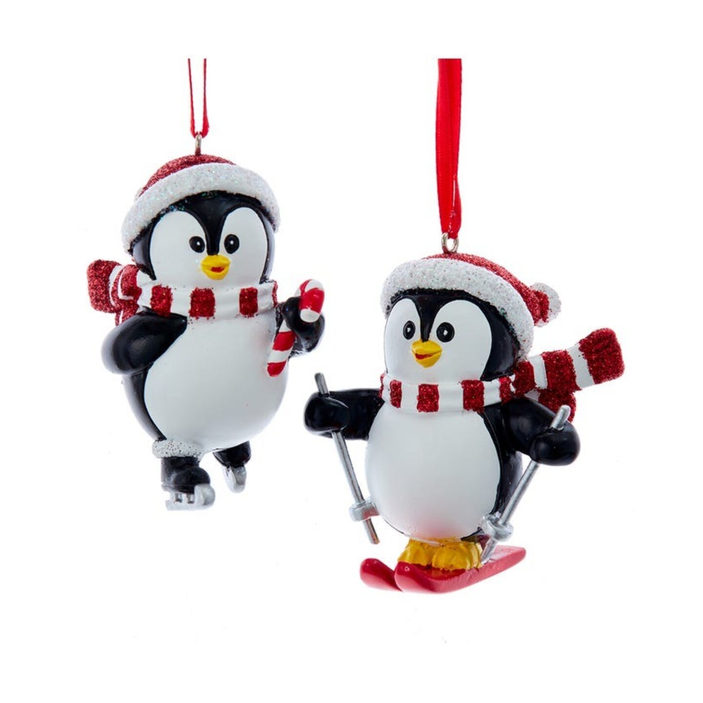 KSA Club Pack of 12 White Skating and Skiing Penguin Christmas Figurine Ornaments 3&#x22;
