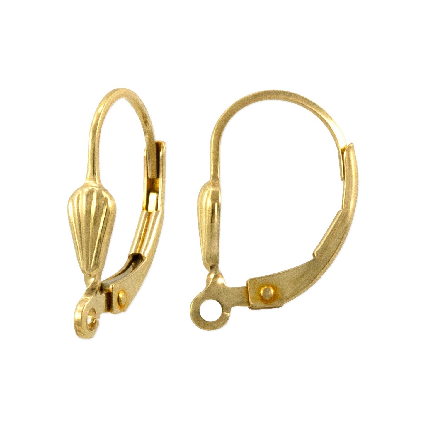 JewelrySupply Lever Back DIY Earrings with Shell 16mm Gold Filled (1 Pair of Earrings)