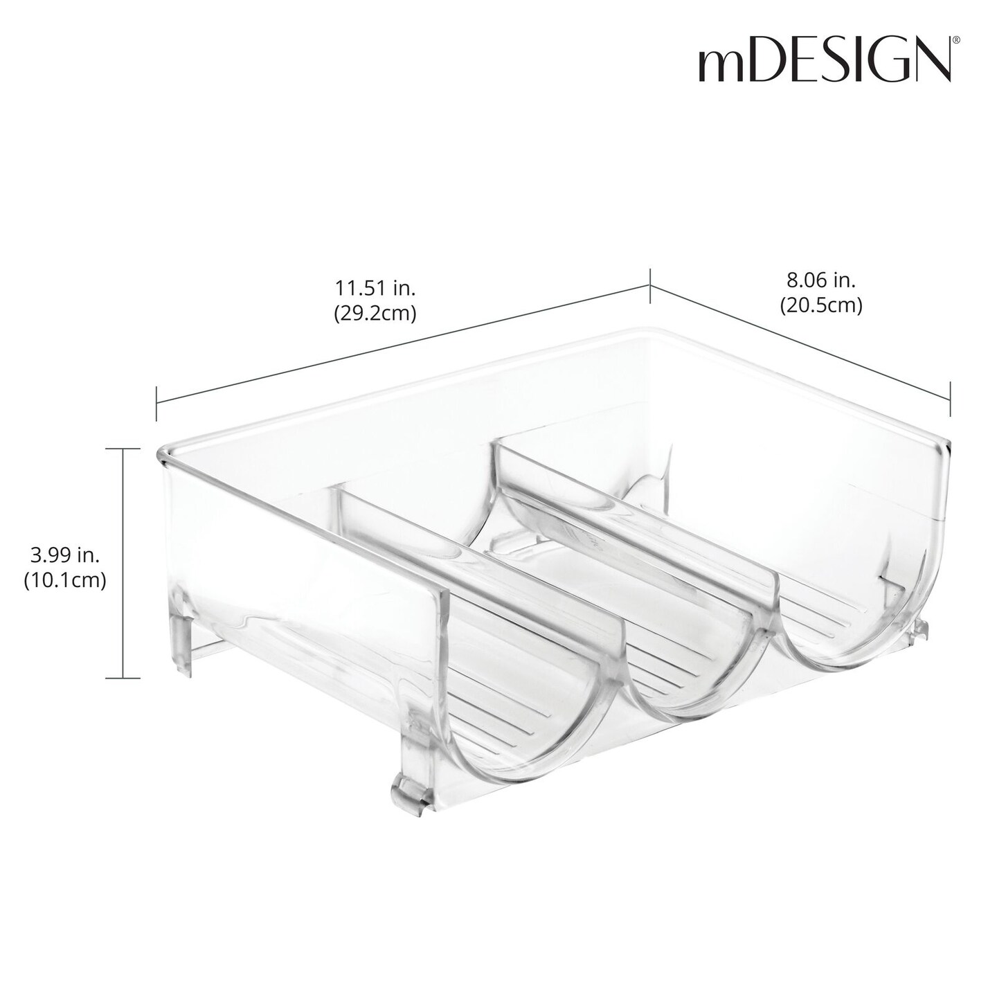 mDesign Plastic Water Bottle Storage Organizer Rack