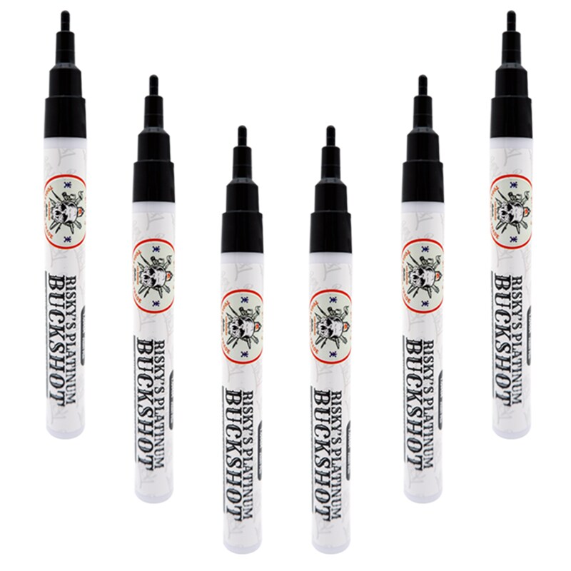Risky's Tools of the Trade Platinum 1mm Buckshot 6 Pack of Black Paint Pens for Graffiti and Fine Art