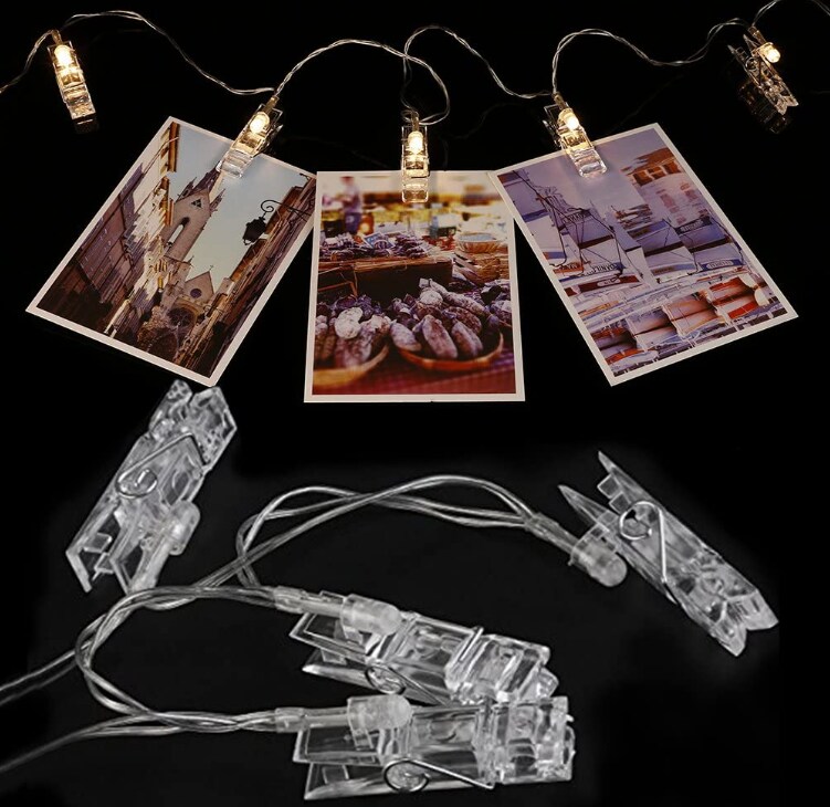 20 LED Photo Clip String Lights Fairy Light Wire Wall Decor Photo Hanging Strip