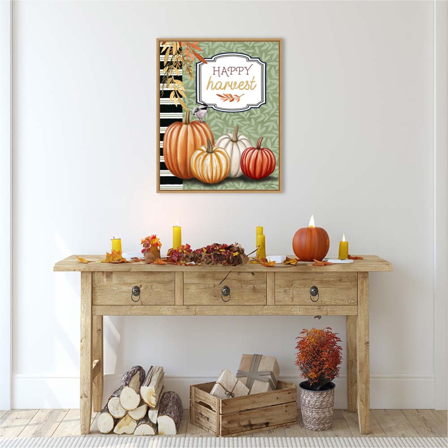 Happy Harvest by Elizabeth Tyndall Canvas Art Framed