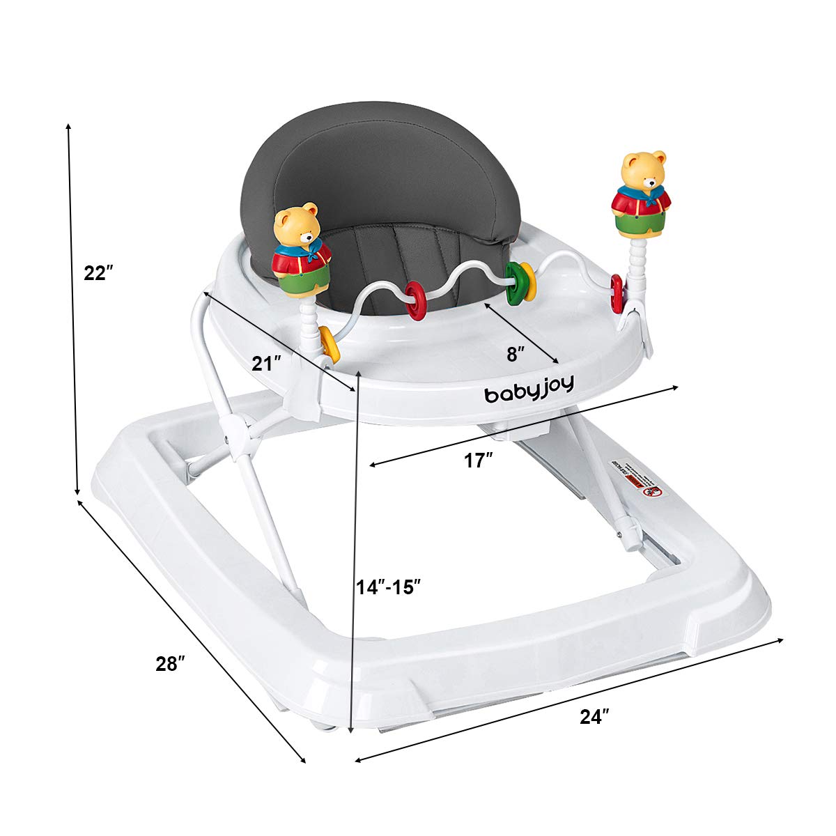 Adjustable Height Removable Folding Portable Baby Walker