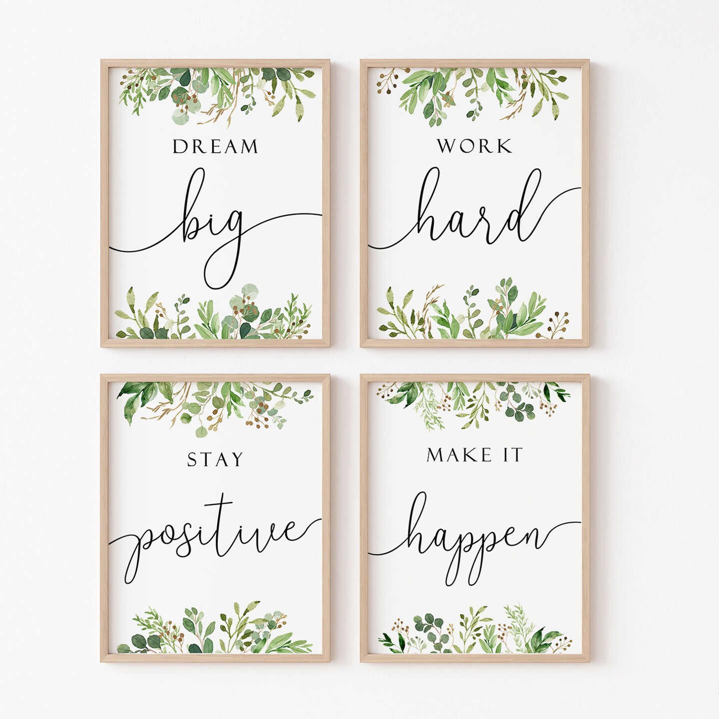 4PCS Inspirational Wall Art, Office Decor, Motivational Prints for ...