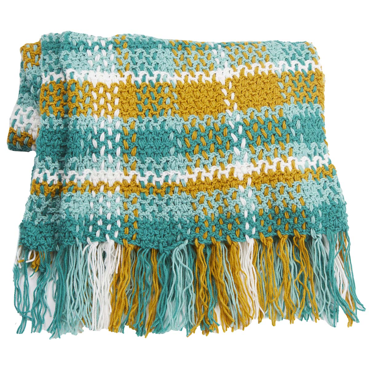 Herrschners  Asher Plaid Afghan Crochet Kit
