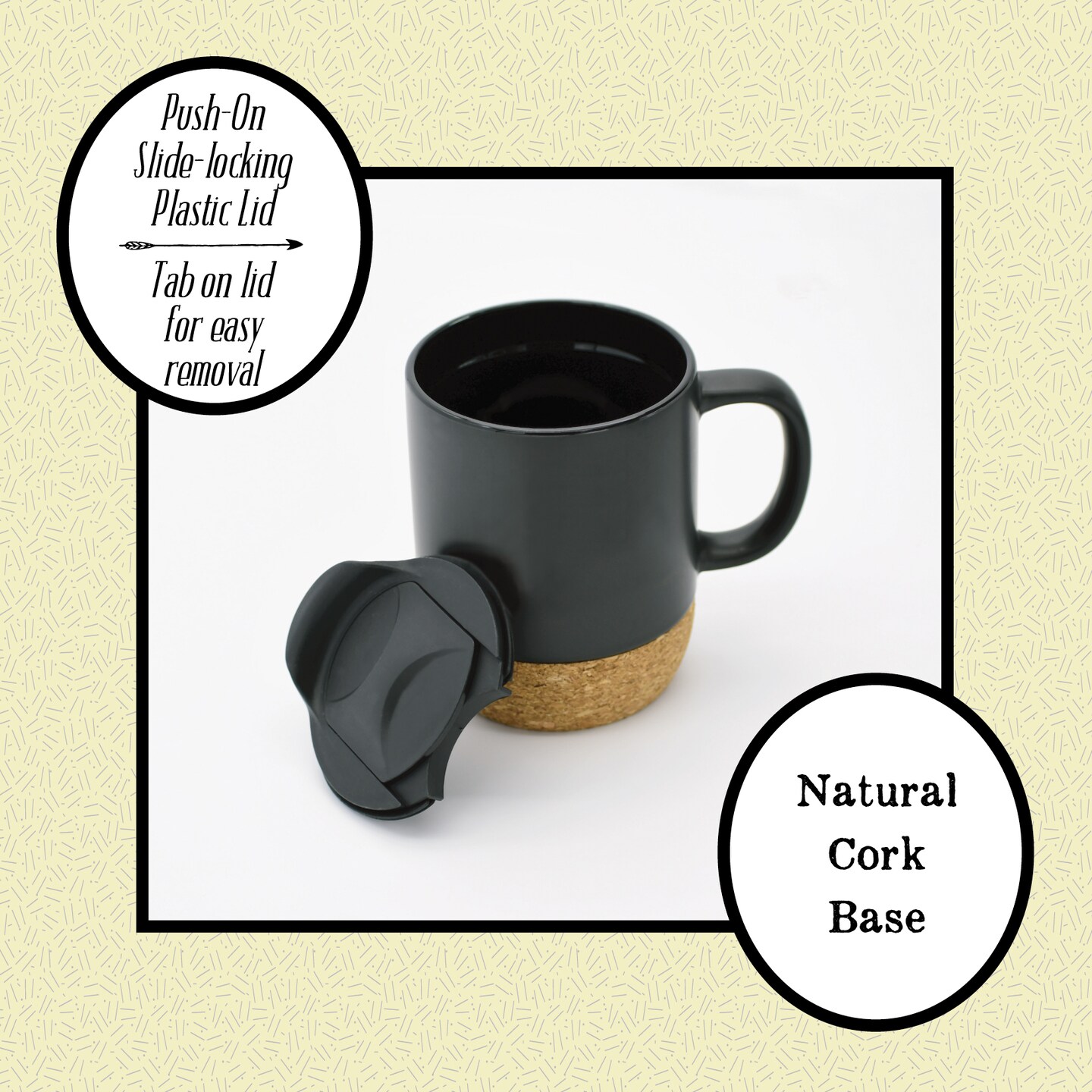 Dexsa Impossible Is God's Designer Cork Bottom Mug with Lid - 14 oz