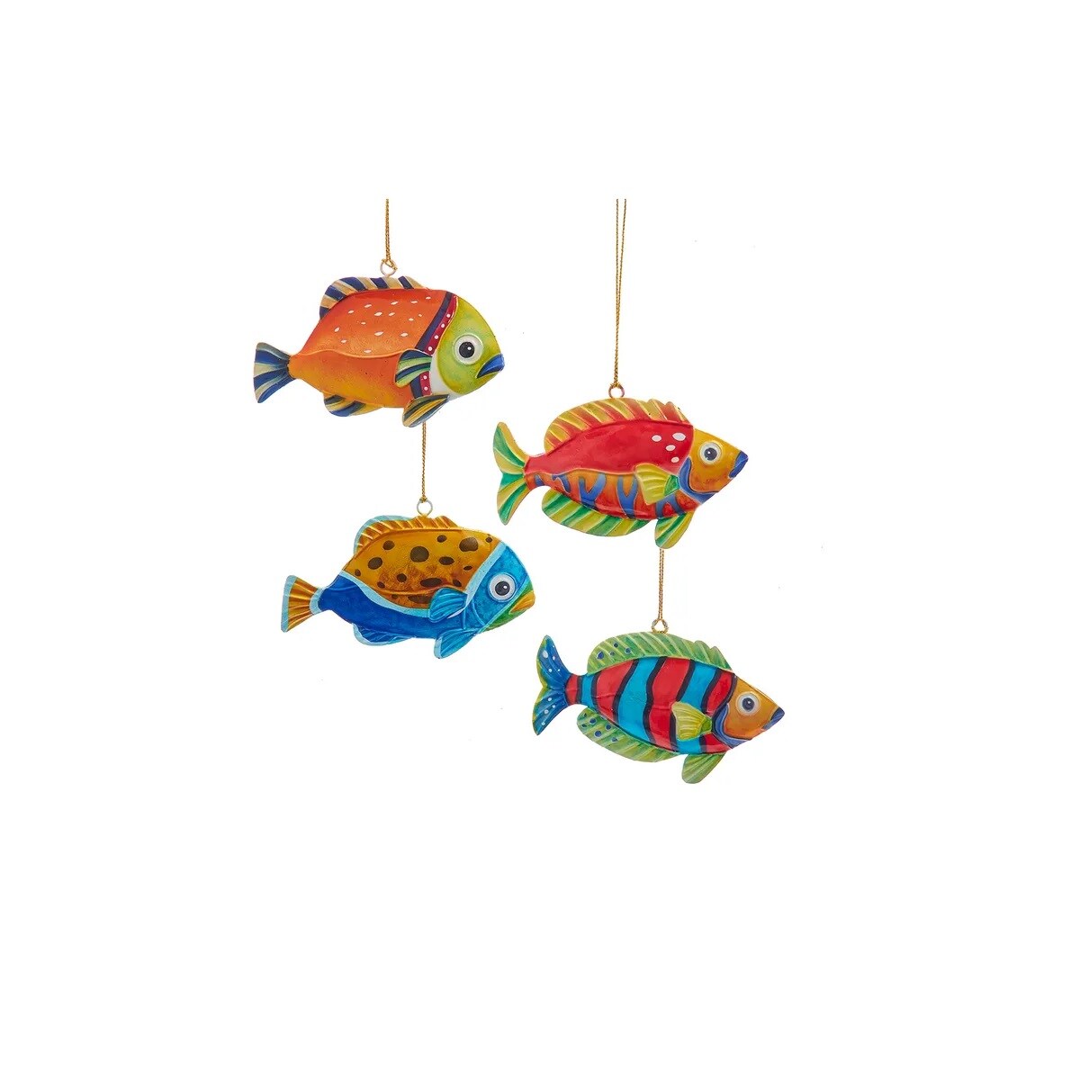 KSA Set of 12 Multi-Color Fish Christmas Ornaments 2.75"