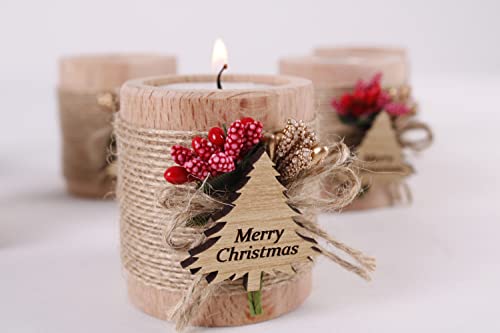 LZD MTLEE 36 Set Christmas Wood Tealight Candle Holder Wooden