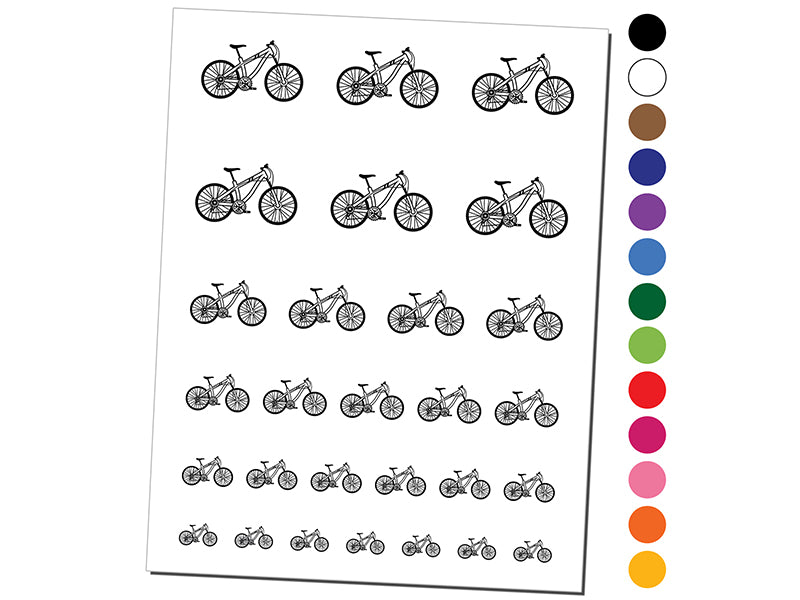 Mountain Bike Bicycle Cyclist Temporary Tattoo Water Resistant Fake Body Art Set Collection