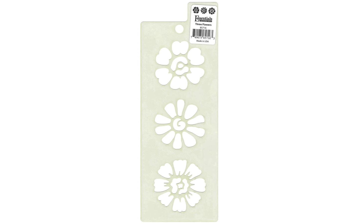 EBL Stencil Three Flowers 3x8.5&#x22;