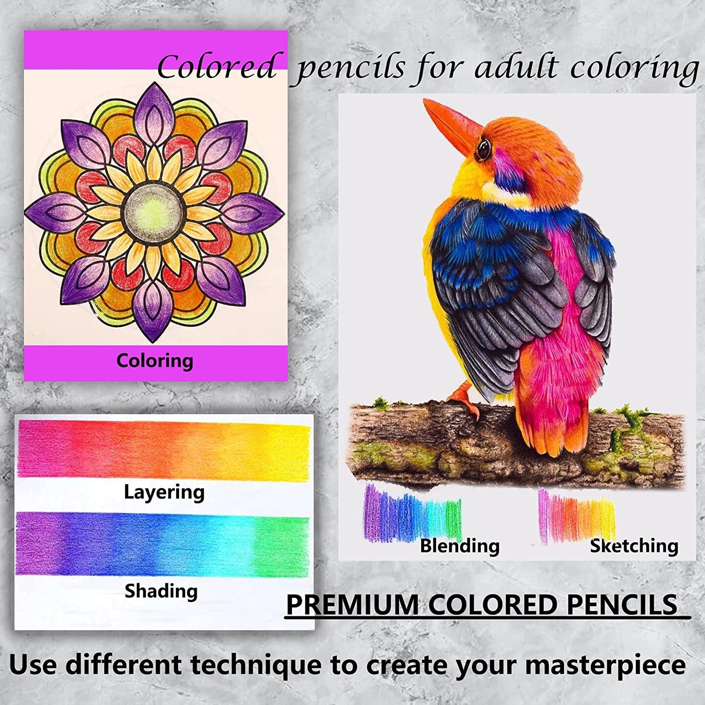 Premium Colored Pencils,Set of 120 Colors,Artists Soft Core with Vibrant  Color,Ideal for Drawing Sketching Shading,Coloring Pencils for Adults  Beginners Kids