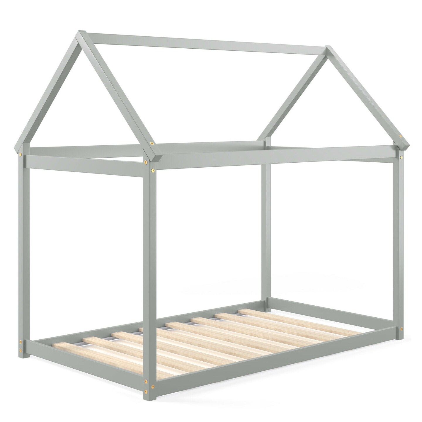 Twin Size Wood House Bed for Kids, Sturdy and Easy Setup