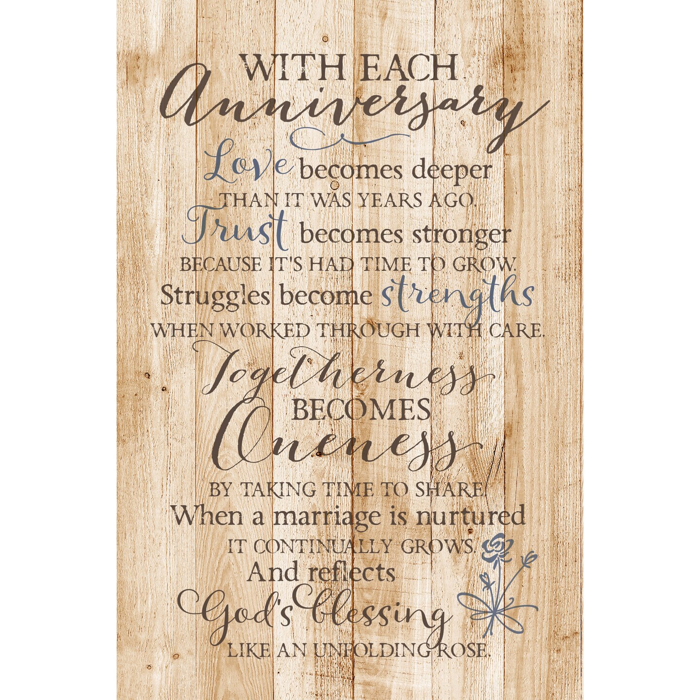 Dexsa With Each Anniversary…New Horizons Wood Plaque with Easel