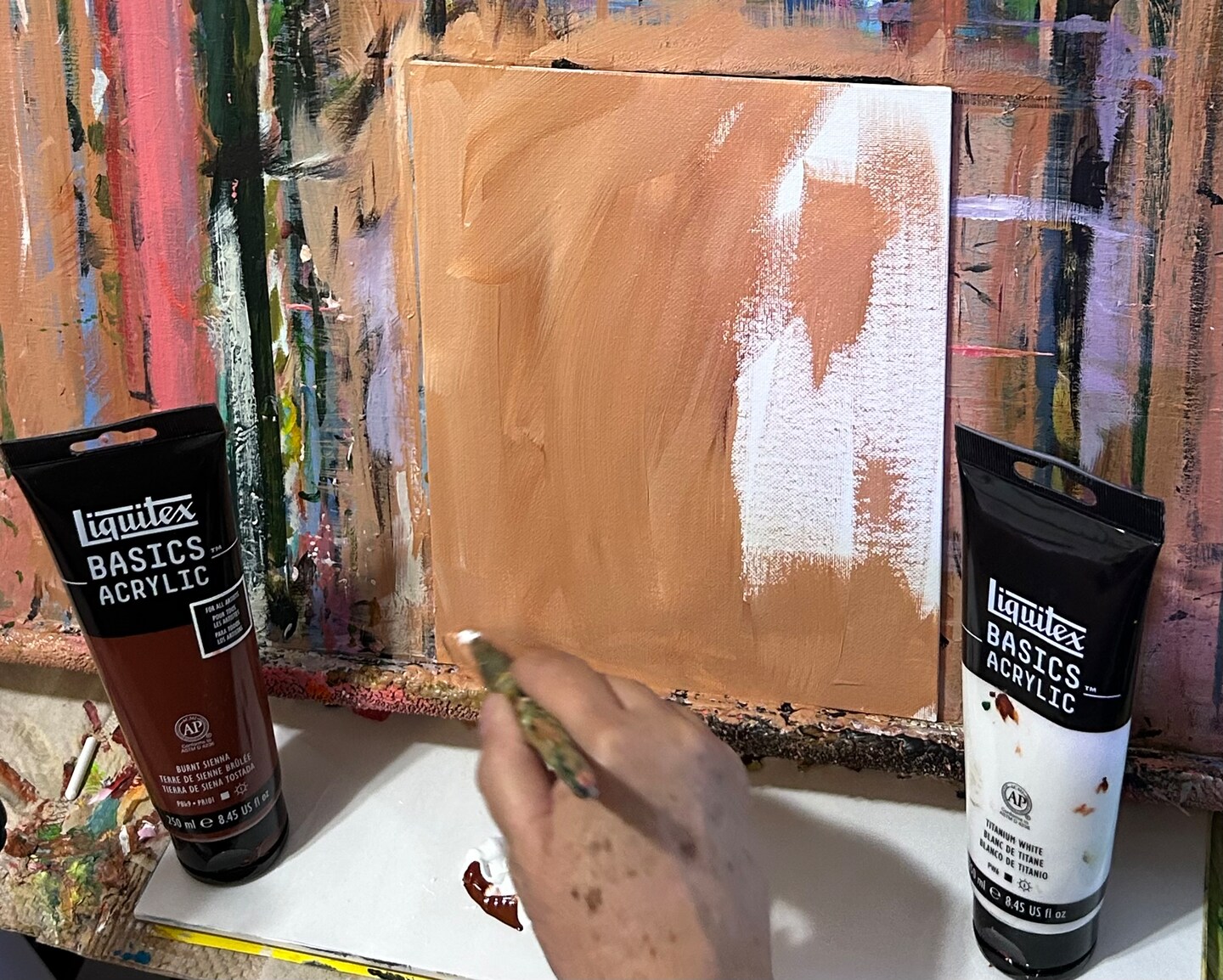 Prepping a canvas for painting with acrylic paints image 5