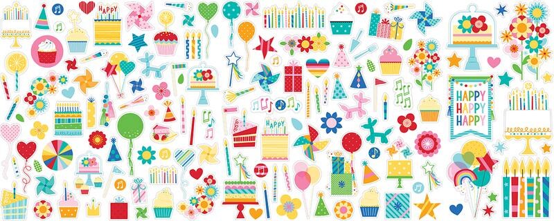 Birthday Bash Ephemera Icons - Bella