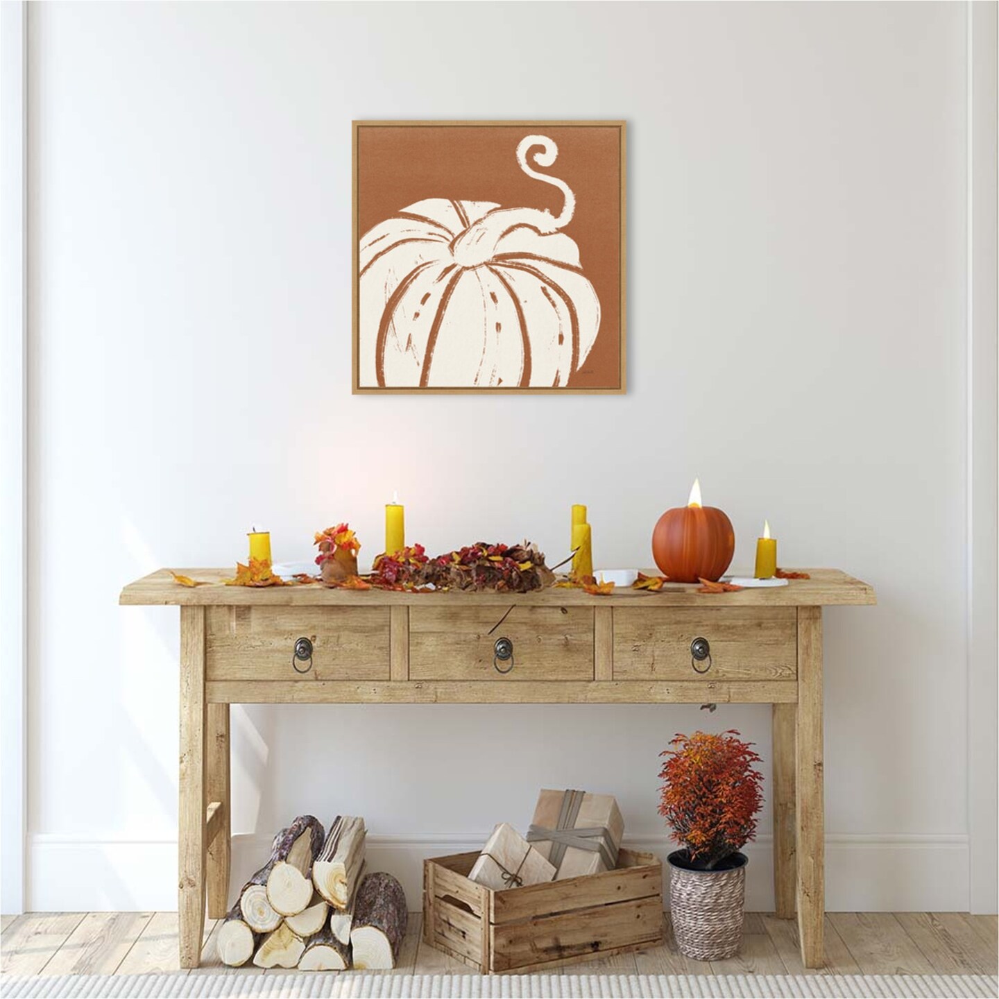Autumn Tones VI Dark Orange by Anne Tavoletti Framed Canvas Wall Art