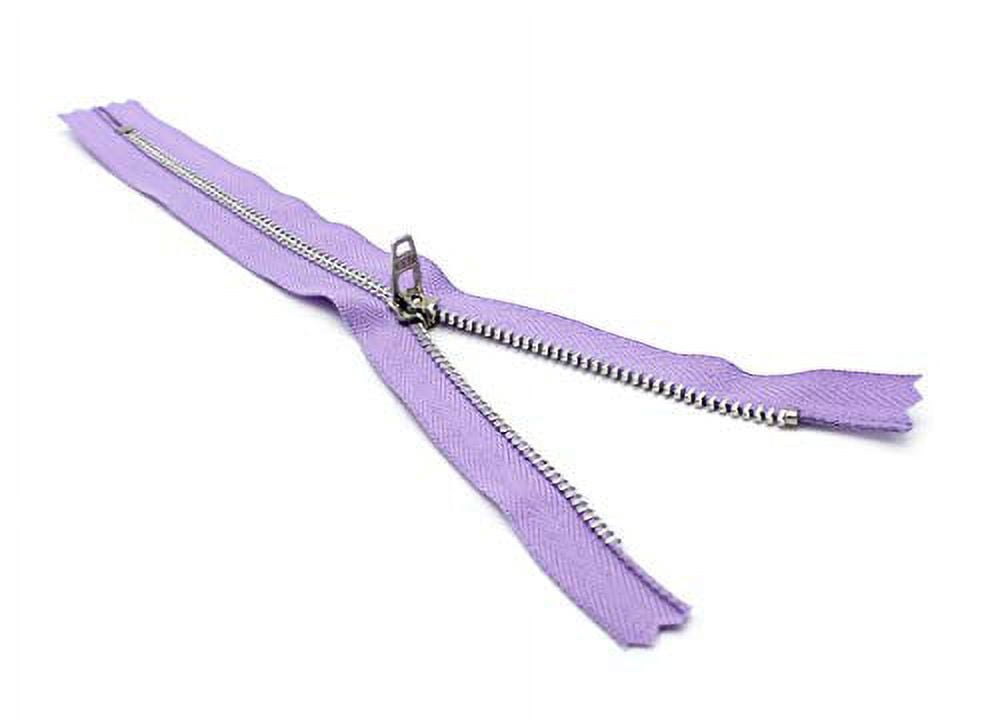 #4.5 Aluminum Pants Lavender Medium Weight YKK Zipper - Lavender #553 - Choose Your Length - Made in The United States (1 Zipper Per Pack) (8" Inches)